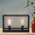 Candeeiro de mesa preto industrial, Esperanza, com interruptor