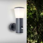 Candeeiro de parede exterior com sensor de movimento antracite moderno, Rawi, IP44