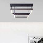 Plafon preto moderno, Enis, 34W, LED 3000K, regulável em 3 níveis