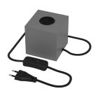 Candeeiro de mesa sem abajur cinzento moderno, Loana, com interruptor