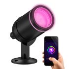 Candeeiro exterior inteligente preto de alumínio, Halo, 4W, LED RGBW, IP54