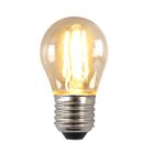 Lâmpada LED E27 Olucia dimerizável, P45, 4W, vidro âmbar, 2200K