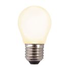 Lâmpada LED E27 Olucia dimerizável, P45, 3W, vidro branco, 2700k