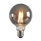 Lâmpada LED E27 Olucia dimerizável, G95, 5W, vidro fumê, 2200k