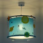 Candeeiro suspenso quarto infantil de plástico azul, Planeten