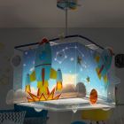 Candeeiro suspenso quarto infantil de plástico azul, Rocket