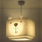 Candeeiro suspenso quarto infantil de plástico cinzento, Bear