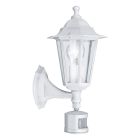 Candeeiro de parede exterior com sensor de movimento branco de alumínio, Alieke, IP44
