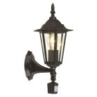 Candeeiro de parede exterior com sensor de movimento preto de alumínio, Alieke, IP44