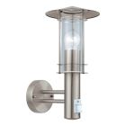 Candeeiro de parede exterior com sensor de movimento prateado de aço inoxidável, Arabella, IP44