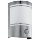 Candeeiro de parede exterior com sensor de movimento prateado de vidro, Aartje, IP44