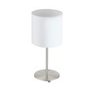 Candeeiro de mesa branco de tecido, Abano, com interruptor