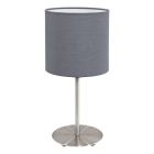 Candeeiro de mesa cinzento de tecido, Abano, com interruptor