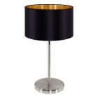 Candeeiro de mesa dourado de tecido, Terme, com interruptor
