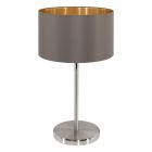 Candeeiro de mesa castanho de tecido, Terme, com interruptor