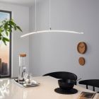 Candeeiro suspenso cromo de alumínio, Arantxa, 14W, LED 3000K