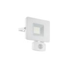 Candeeiro de parede exterior com sensor de movimento branco de alumínio, Joey, IP44