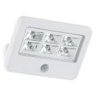 Candeeiro de parede exterior com sensor de movimento branco de plástico, Patricia, 0,5W, LED 4000K, IP54