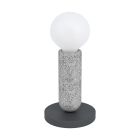 Candeeiro de mesa antracite de aço, Patrycja, com interruptor