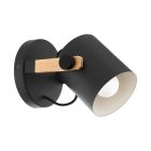 Aplique de parede preto de aço, Kaspar