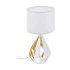 Candeeiro de mesa branco de aço, Acri, com interruptor