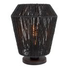 Candeeiro de mesa de papel preto, Caine, com interruptor