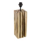Candeeiro de mesa sem abajur castanho de madeira, Kick, com interruptor