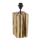Candeeiro de mesa sem abajur castanho de madeira, Kick, com interruptor