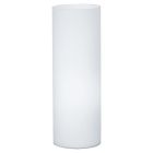Candeeiro de mesa branco de vidro, Basken, com interruptor