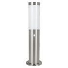 Candeeiro de pé exterior com sensor crepuscular prateado de plástico, Carlein, IP44