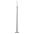 Candeeiro de pé exterior com sensor crepuscular prateado de plástico, Carlein, IP44