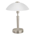 Candeeiro de mesa níquel de vidro, Miam, com dimmer tátil
