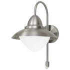 Candeeiro de parede exterior com sensor de movimento prateado de vidro, Elayza, IP44