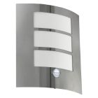 Candeeiro de parede exterior com sensor de movimento prateado de plástico, Elyana, IP44