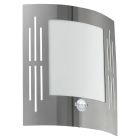 Candeeiro de parede exterior com sensor de movimento prateado de plástico, Elyana, IP44