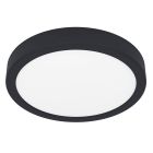 Candeeiro de teto para casa de banho preto de plástico, Geraldo, 17W, LED 3000K, IP44