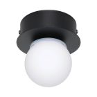 Candeeiro de teto preto de aço, Escha, 3,3W, LED 3000K