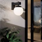 Candeeiro para exterior preto de vidro, Boris, IP44