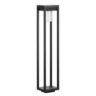 Candeeiro de pé exterior solar preto de alumínio, Kwame, 3,7W, LED 4000K, IP44