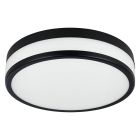 Candeeiro de teto para casa de banho preto de vidro, Jacco, 5,7W, LED 3000K, IP44