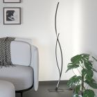 Candeeiro de pé preto de aço, Tevin, 20W, LED 4000K, com interruptor