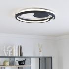 Plafon preto de plástico, Madhvi, 20W, LED ajustável de branco quente a branco frio, com comando à distância