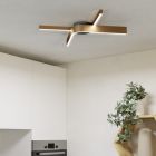 Candeeiro de teto inteligente bronze de plástico, Frauke, 18W, LED RGBW, com comando à distância