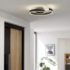 Candeeiro de teto inteligente preto de alumínio, Sahra, 37W, LED ajustável de branco quente a branco frio, com comando à distância