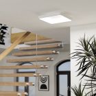 Candeeiro de teto inteligente branco de aço, Shauni, 20W, LED RGBW, com comando à distância