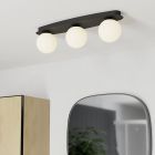 Candeeiro de teto preto de aço, Cornee, 4,2W, LED 2700K, IP44