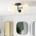 Candeeiro de teto preto de aço, Cornee, 4,2W, LED 2700K, IP44