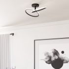 Candeeiro de teto preto de aço, Minh, 12W, LED white switch