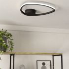 Candeeiro de teto preto de alumínio, Minouche, 9,7W, LED white switch, com comando à distância
