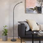 Candeeiro de pé preto de plástico, Querine, 5,5W, LED white switch, regulável em 3 níveis